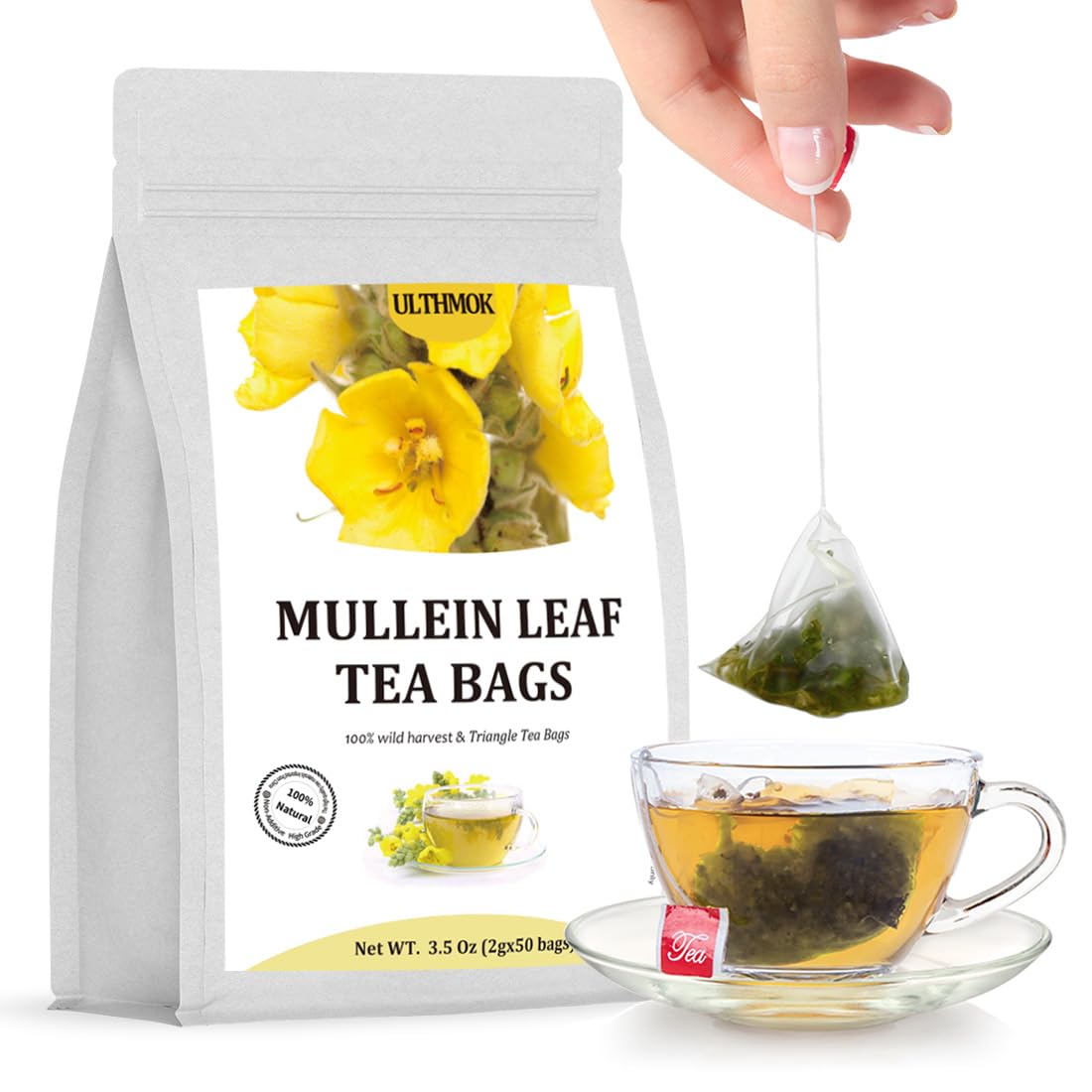 Premium 50 Mullein Leaf Tea Bags